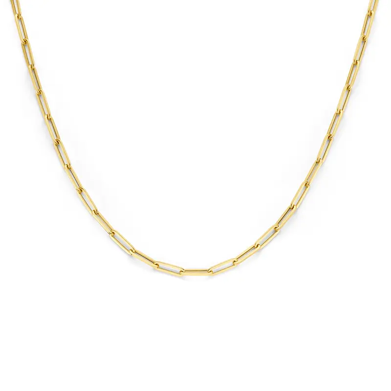 'Kate' 14 karaat geelgouden paperclip ketting 60 cm