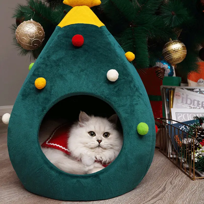 Katzenbett Weihnachtsbaum – WinterzauberPurr