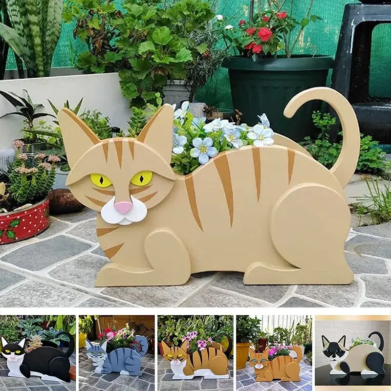 Katzenförmiger Selbstbau-Gartenpot - KittyKraft