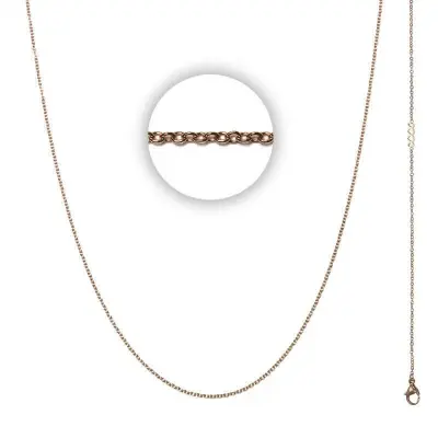 Ketting 1mm schakel Bruin  50cm