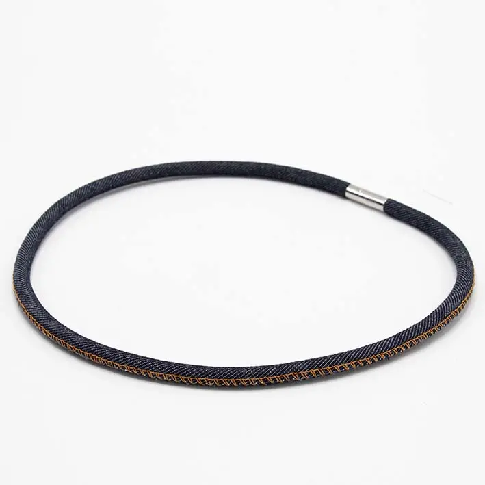Ketting van denim, donkerblauw, 1-lijns