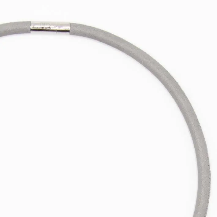 Ketting van leer, grijs, 1-lijns