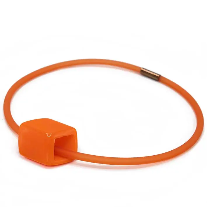 Ketting van RUBBER 1 lijns met Cube Royal Orange