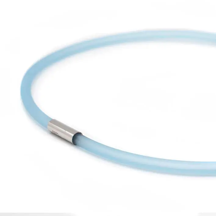 Ketting van rubber, aqua, 1-lijns
