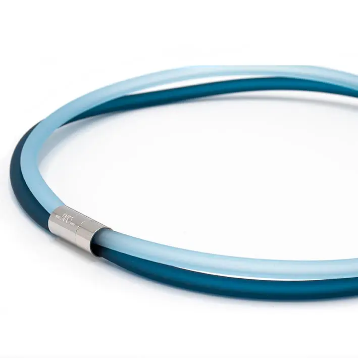 Ketting van rubber, aqua/petrol, 2-lijns