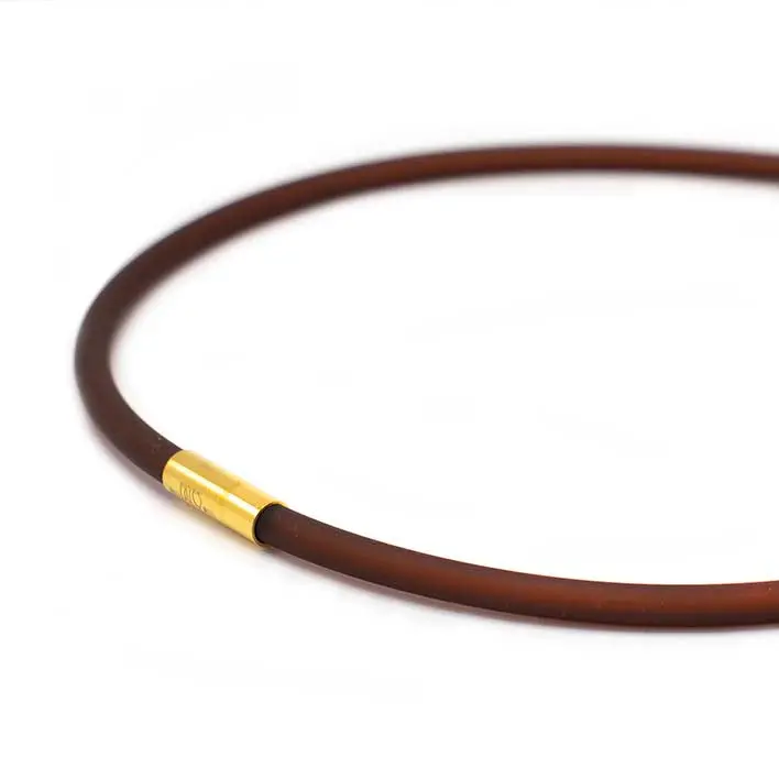Ketting van rubber, bruin, 1-lijns