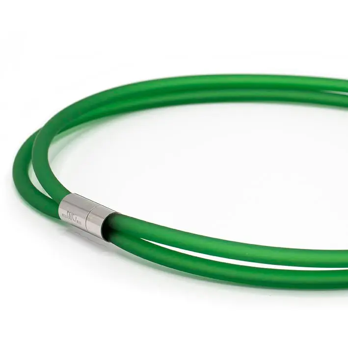Ketting van rubber, flessengroen, 2-lijns
