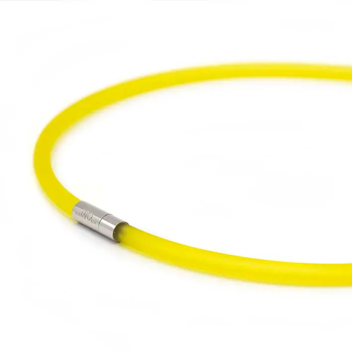 Ketting van rubber, geel, 1-lijns