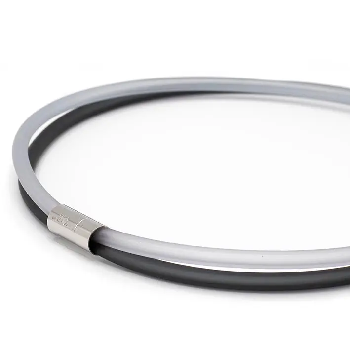 Ketting van rubber, grijs/lichtgrijs, 2-lijns