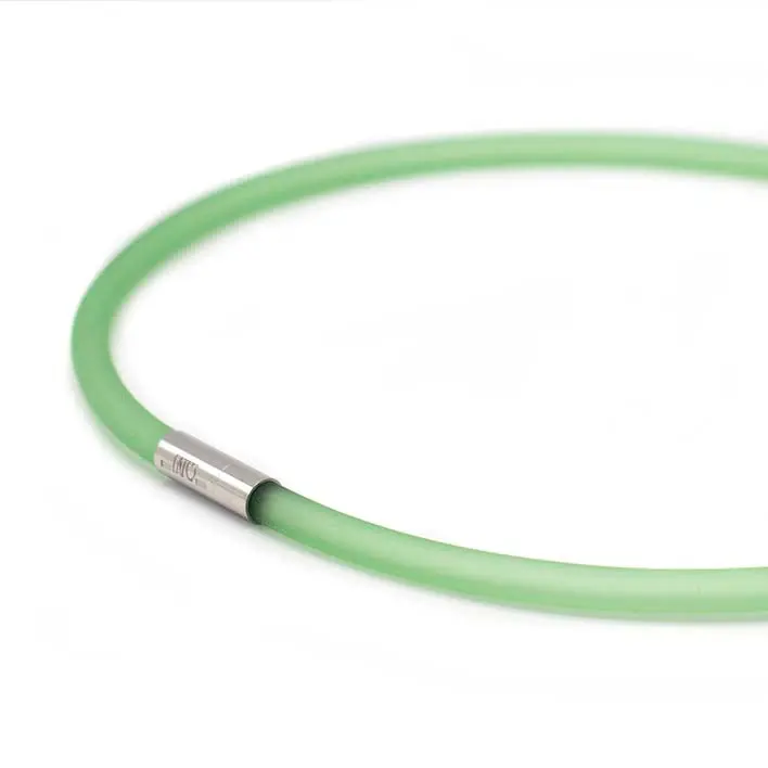 Ketting van rubber, groen, 1-lijns