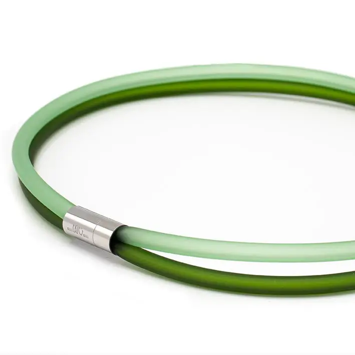 Ketting van rubber, groen/military, 2-lijns