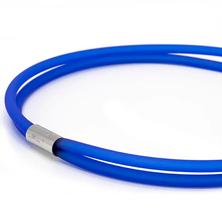 Ketting van rubber, kobalt, 2-lijns