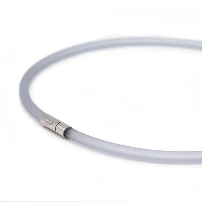Ketting van rubber, lichtgrijs, 1-lijns