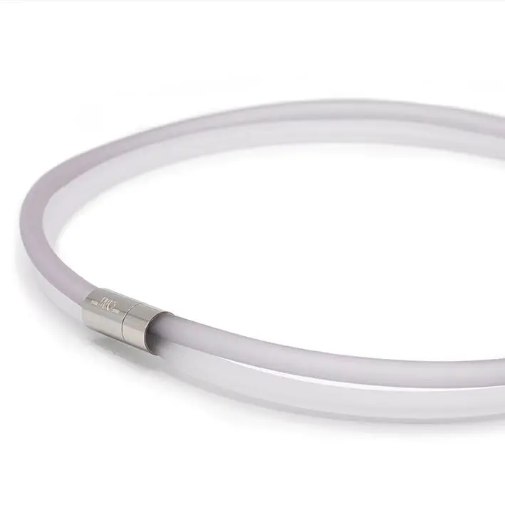 Ketting van rubber, lichtgrijs/wit, 2-lijns