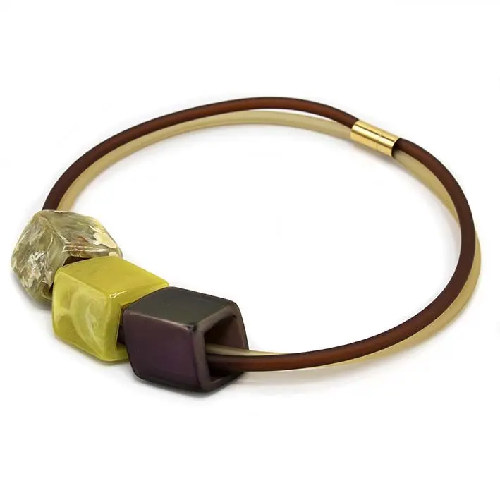 Ketting van rubber met 3 Cubes - Autumn Harmony
