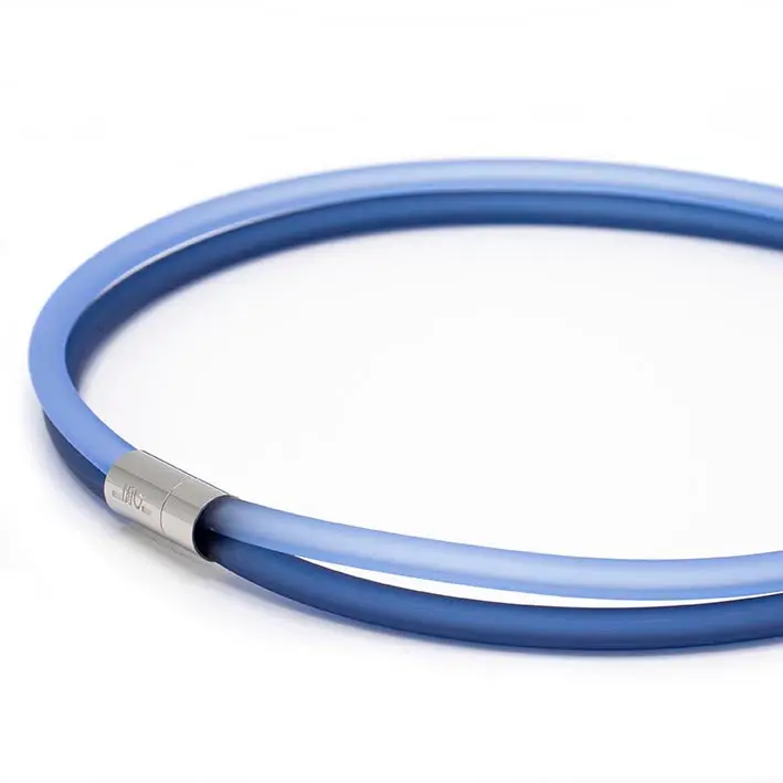 Ketting van rubber, montan/blauw, 2-lijns