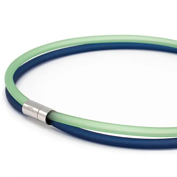 Ketting van rubber, montan/groen, 2-lijns