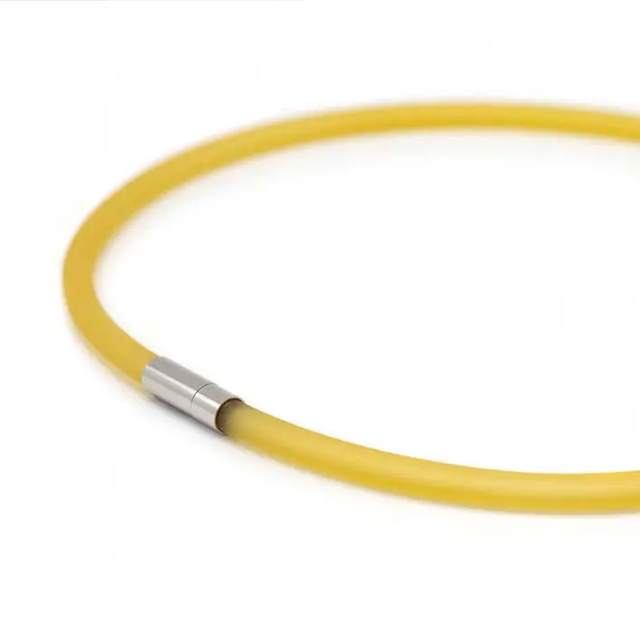 Ketting van rubber, mosterd, 1-lijns