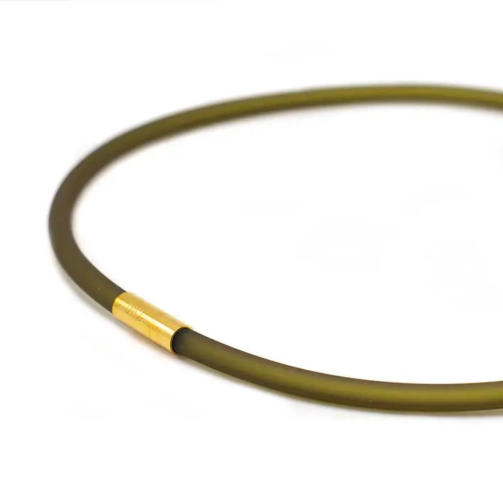 Ketting van rubber, olijf, 1-lijns