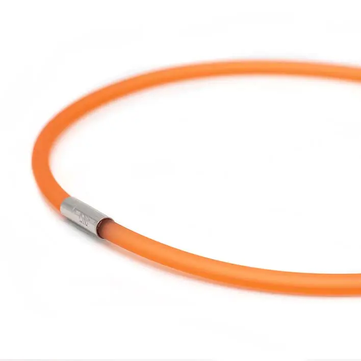 Ketting van rubber, oranje, 1-lijns