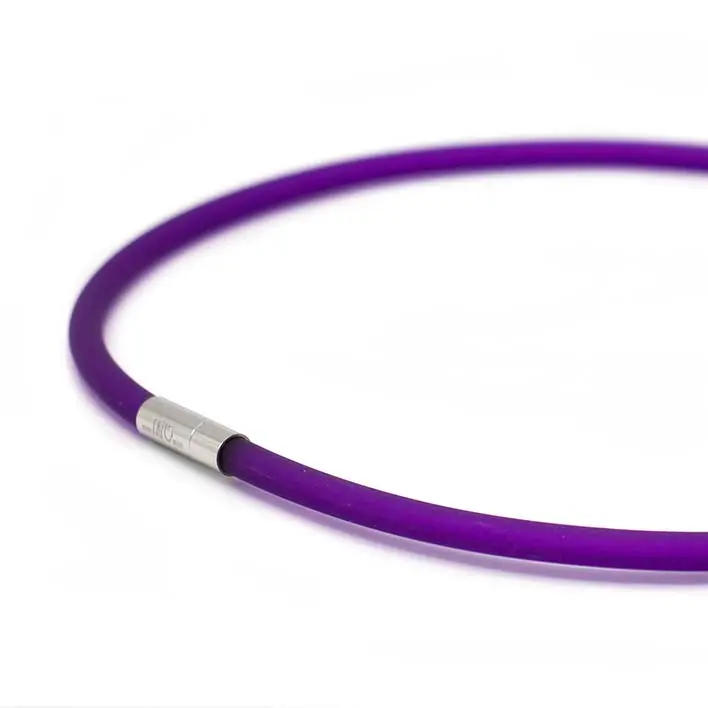 Ketting van rubber, paars, 1-lijns