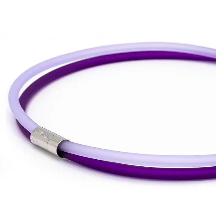 Ketting van rubber, paars/lavendel, 2-lijns