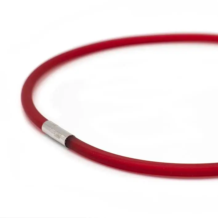 Ketting van rubber, rood, 1-lijns