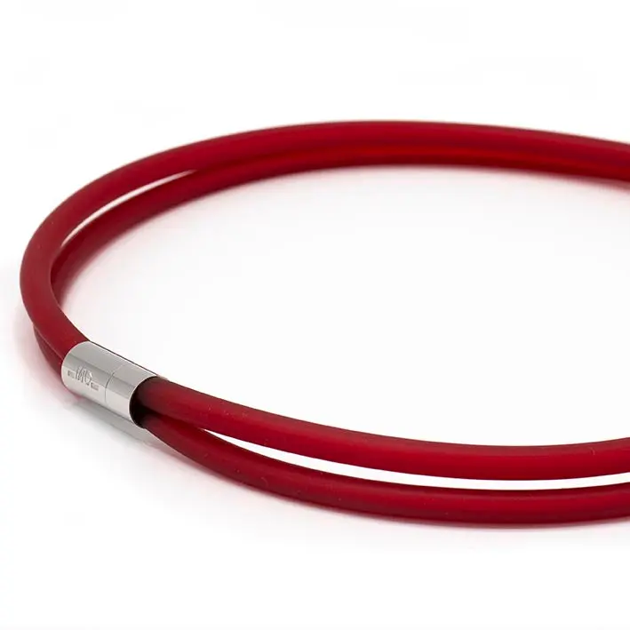 Ketting van rubber, rood, 2-lijns