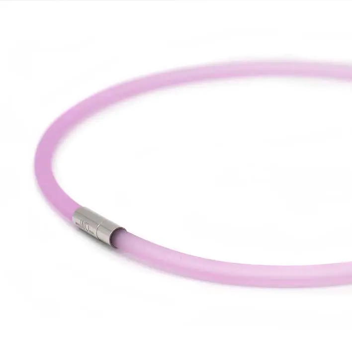 Ketting van rubber, roze, 1-lijns