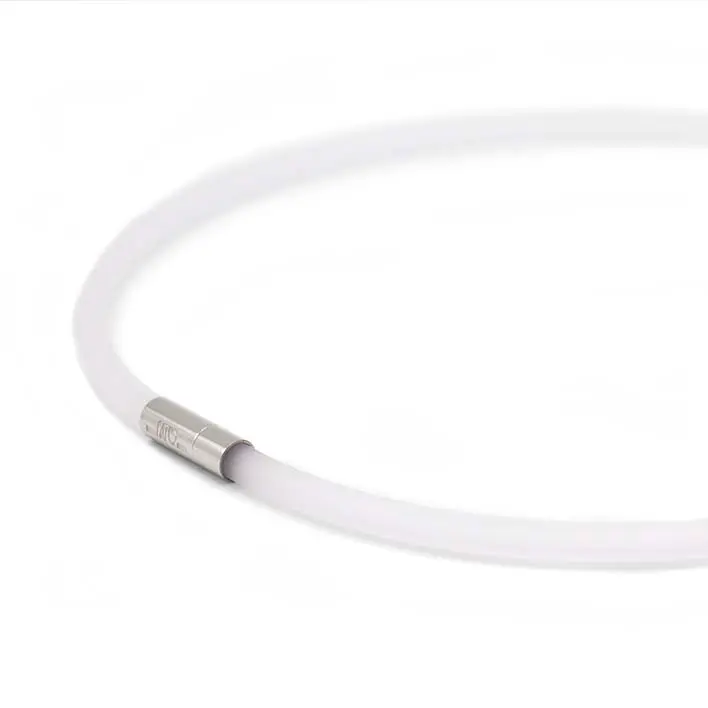 Ketting van rubber, wit, 1-lijns