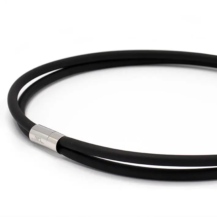 Ketting van rubber, zwart, 2-lijns