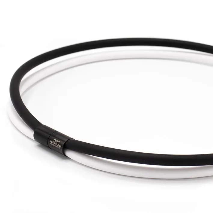 Ketting van rubber, zwart/opaak wit, 2-lijns