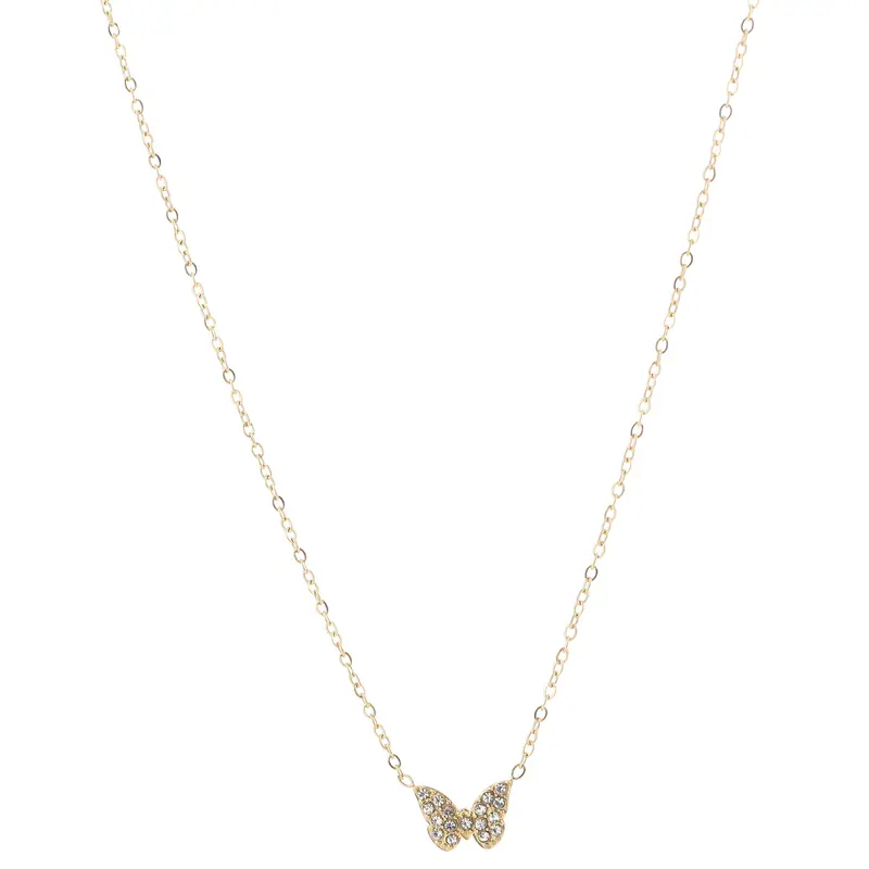 Ketting Vlinder goud strass