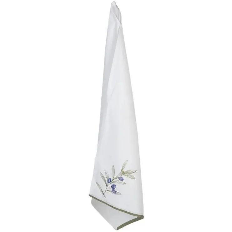 Keukendoek Olijven hoek wit recht 70x50cm