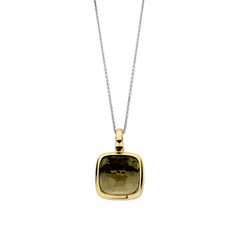 Khaki Cushion Necklace with pendant