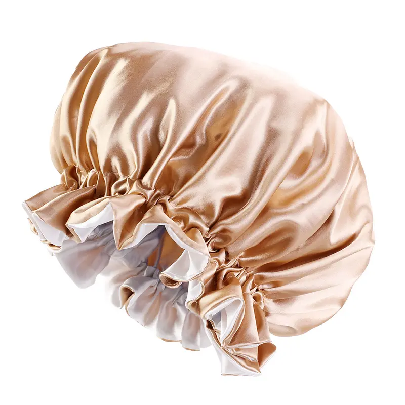 Khaki Satin Hair Bonnet with edge ( Reversable Satin Night sleep cap )