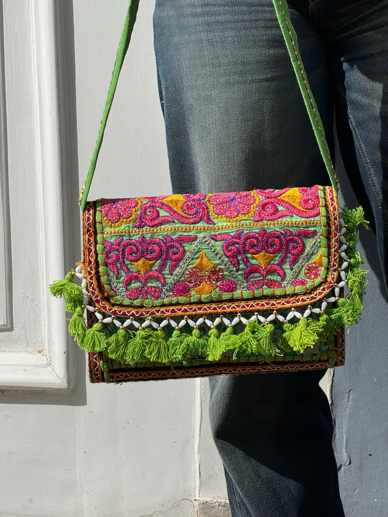 kleine boho tasje groen