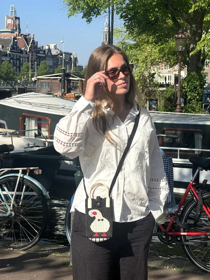 kleine leuk tasje met afbeelding van een eend