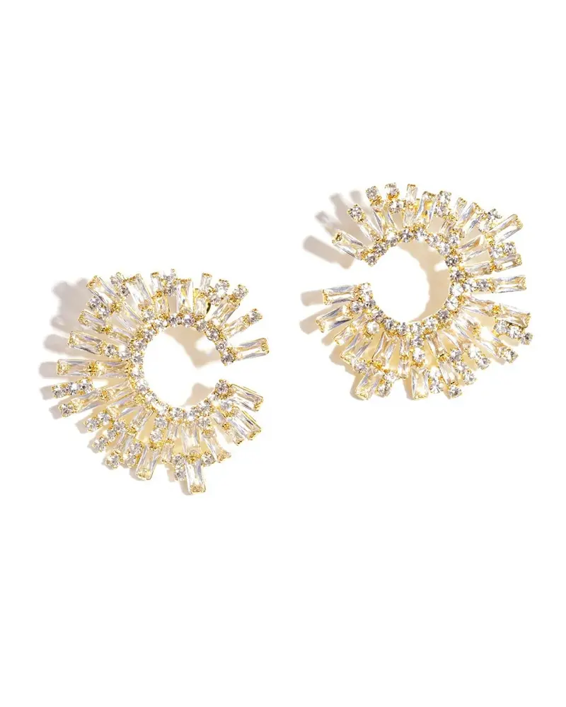 Koperen Oorbellen Statement party - Sparkles