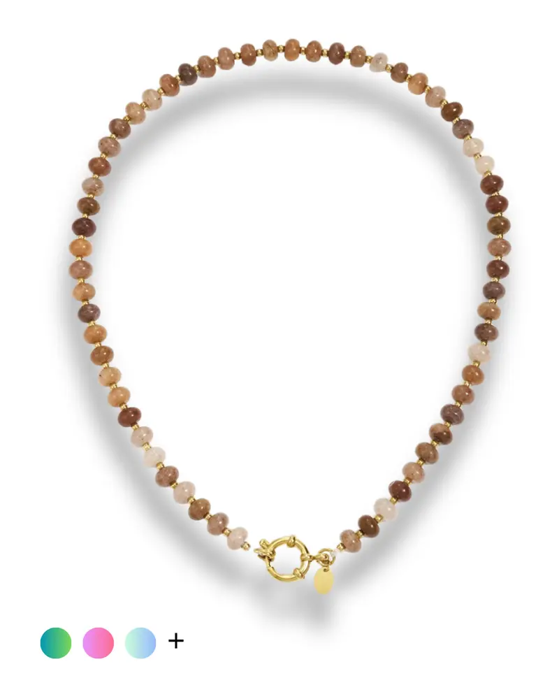 Kralenketting Ibiza style - Hematiet steentjes