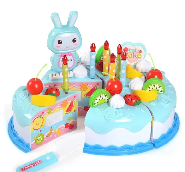 Kuchenspielzeug aus Kunststoff für Kinder zum Zählen, Schneiden & Dekorieren