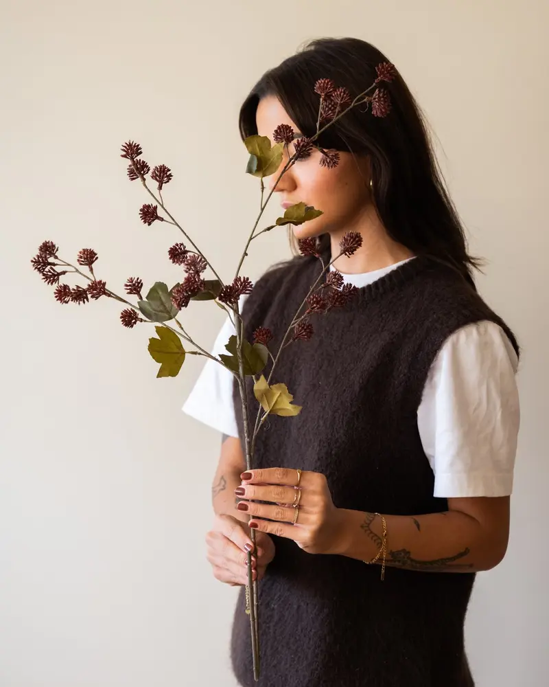 Kunstbloem Pompom Burgundy