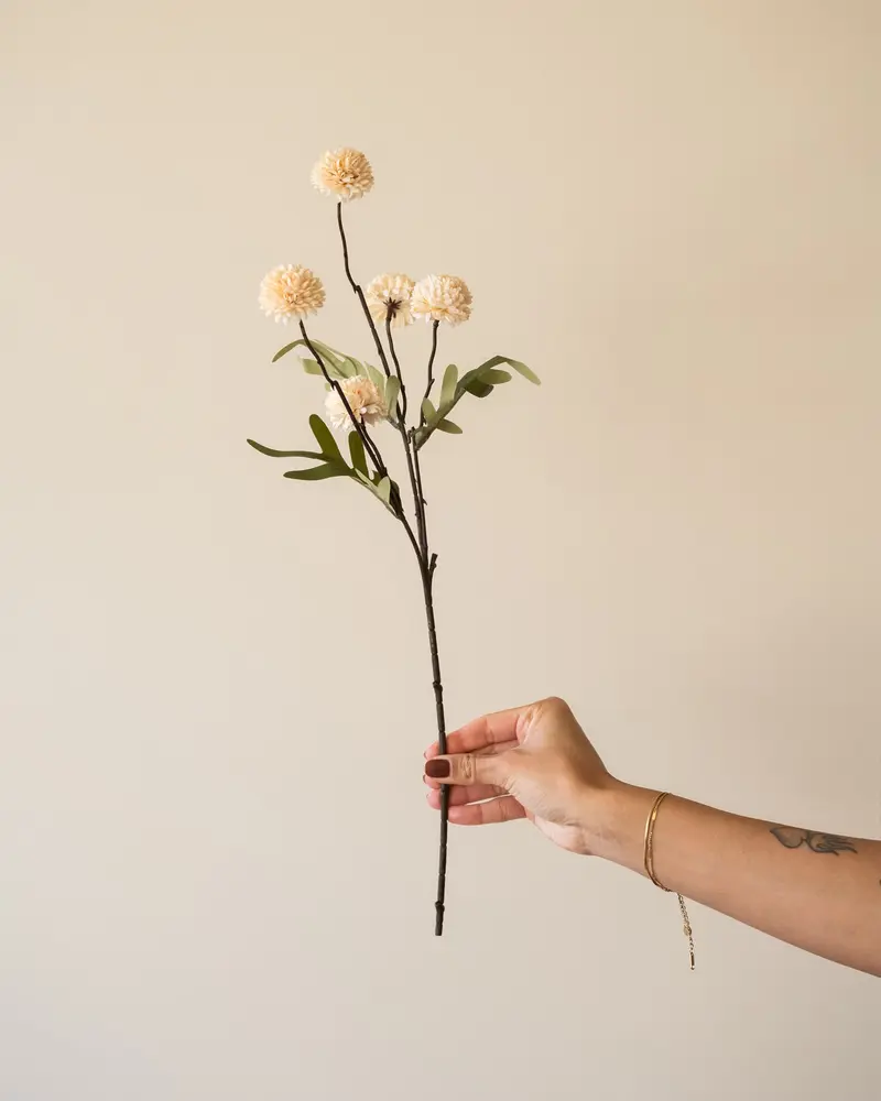 Kunstbloemen Pompom Beige