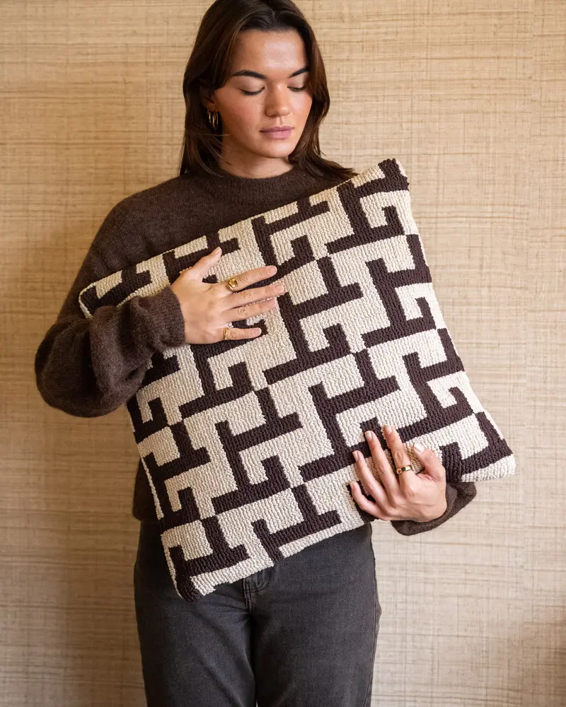 Kussen Ziggy Weave Bruin