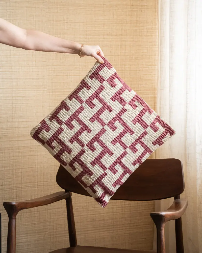Kussen Ziggy Weave Burgundy