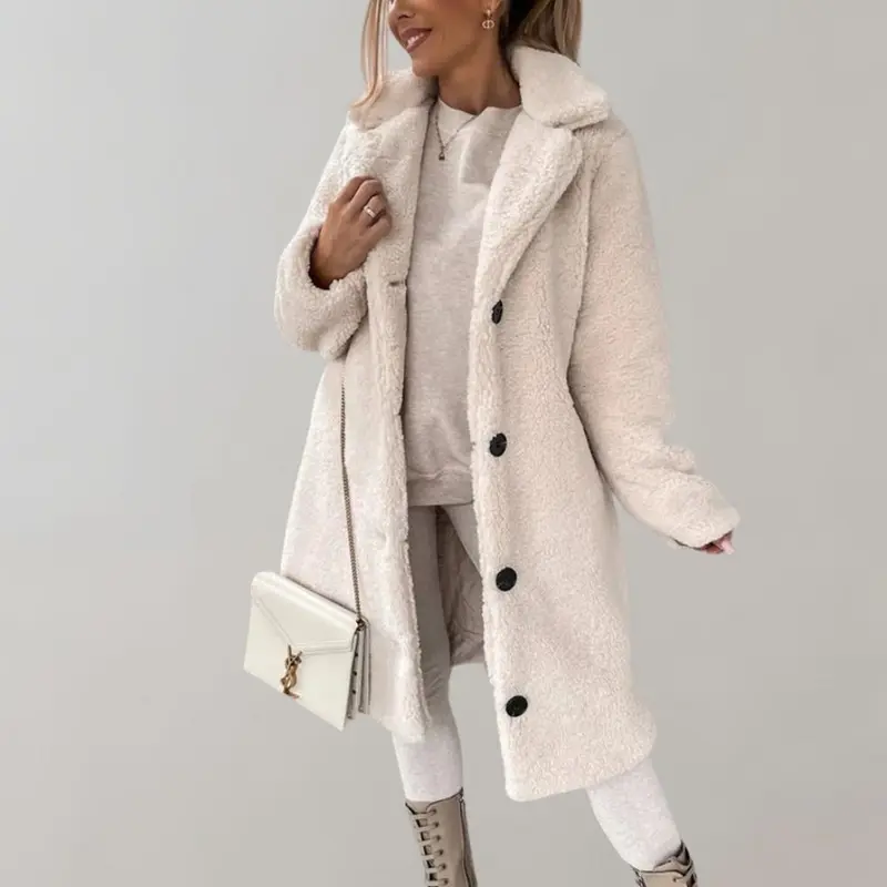Langer Teddy-Wintermantel für Damen - Elodie
