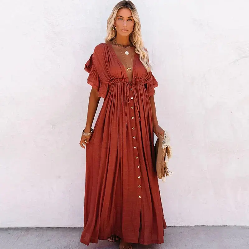 Langes, stilvolles Sommer-Strandkleid - Sophia