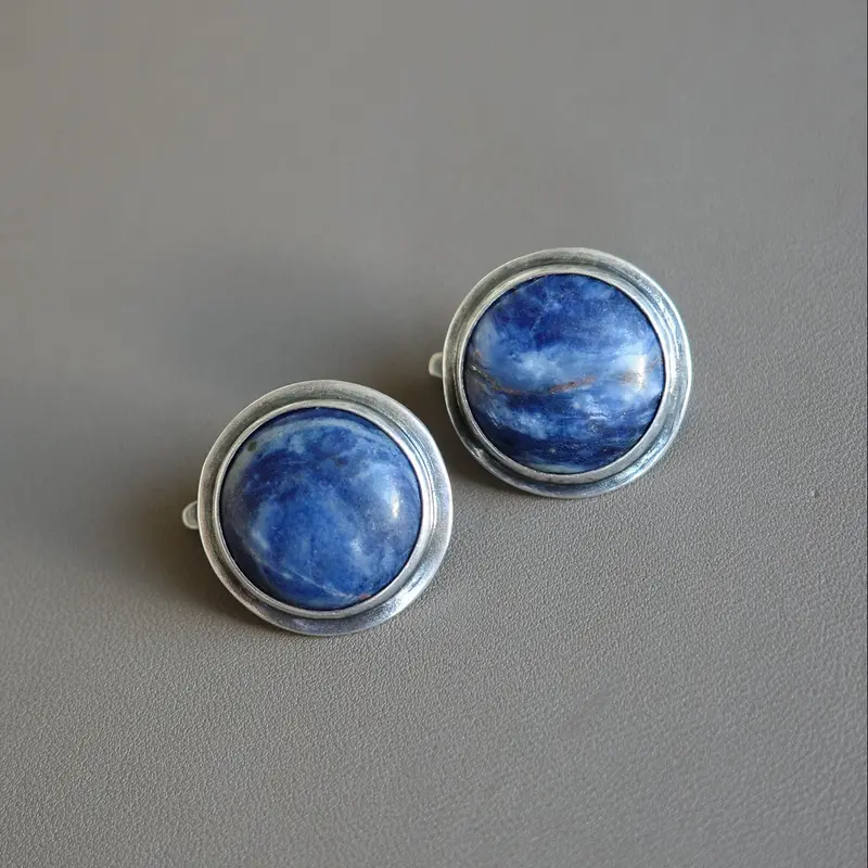 Lapis Cabochon Studs
