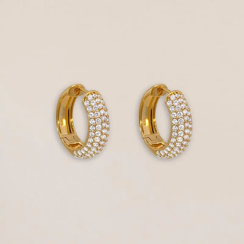 Large Pavé Hoops