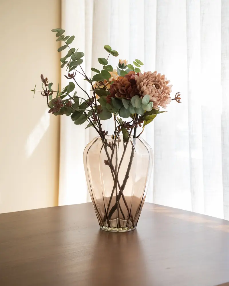 Large Vaas Glas Bruin